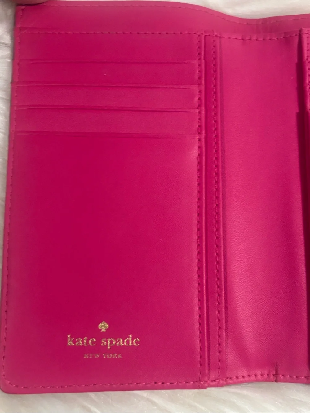 Kate Spade New York Magenta Leather Trifold Wallet